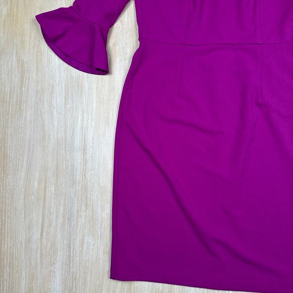 NWT Donna Morgan Fuchsia Bell Sleeve Office Cocktail Vibrant Sheath Dress 8 - Picture 6 of 16